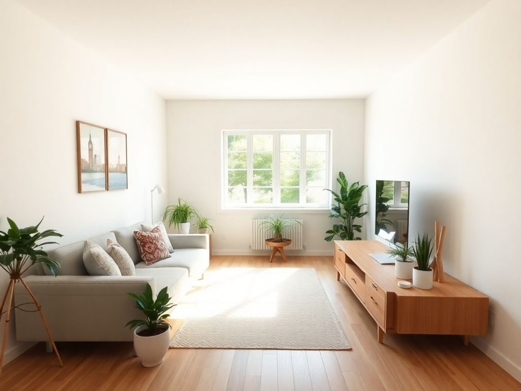 Soluții pentru organizarea eficientă a locuinței: ordine și stil 1 Cameră de zi ordonată cu mobilier modern